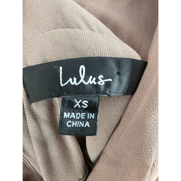 Lulus Heavenly Hues Taupe Sleeveless Plunge Neckline Chiffon Maxi Dress XS - Picture 3 of 9